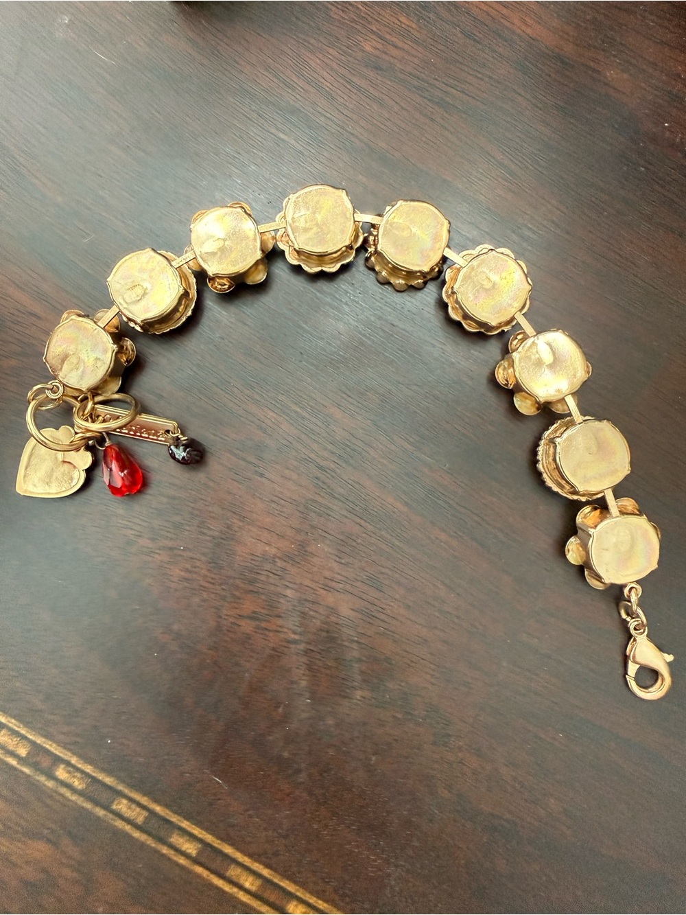 Mariana Rose Gold Bracelet- Monochromatic Red and Iridescent Crystals- Like New! - Picture 5 of 5